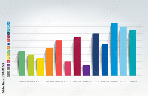 Chart, graph, scheme. Simply color editable. Infographics element. Vector.