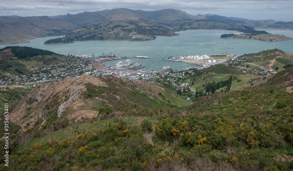 Christchurch. Cable car. Mountains. New Zealand. Aerial. Christchurch. Cable car. Mountains. New Zealand. Aerial.