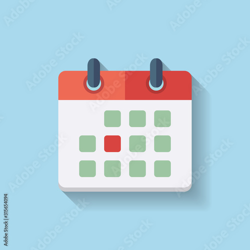 Flat vector deadline calendar Icon