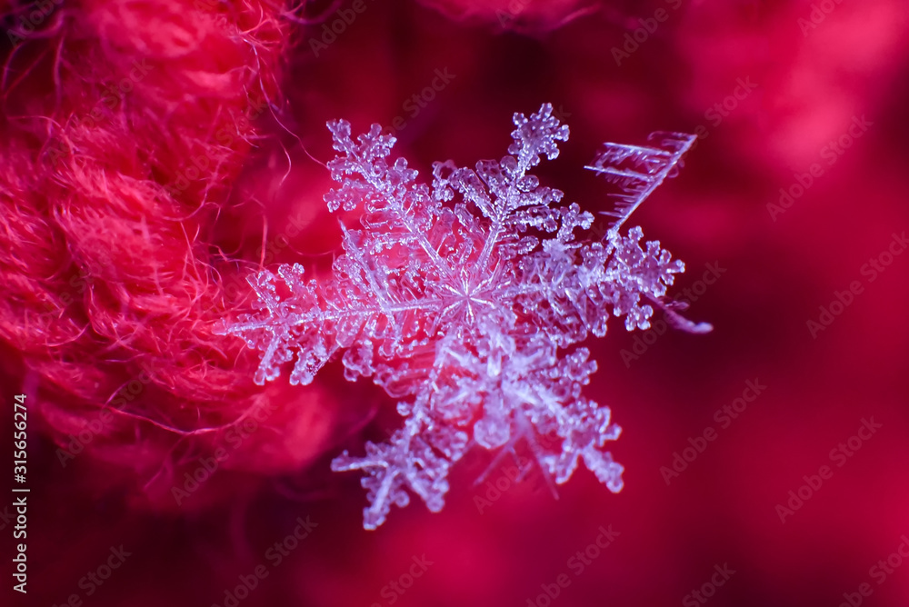 snowflake on red background snowflake on red background