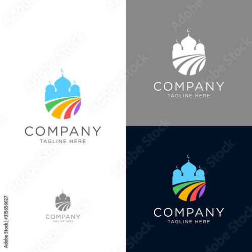 Photography Colorful logo design of Mosque modern style