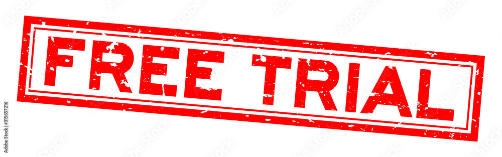 Grunge red free trial word square rubber seal stamp on white background Grunge red free trial word square rubber seal stamp on white background
