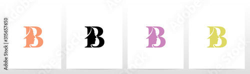 Woman Face On Letter Logo Design B