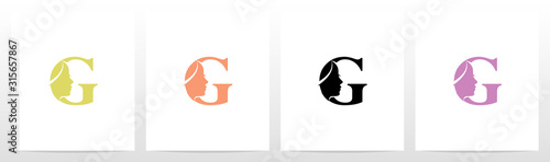 Woman Face On Letter Logo Design G