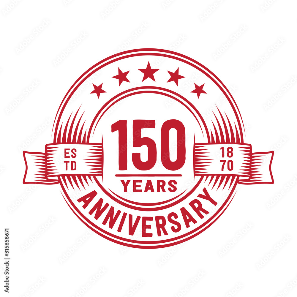 150 years logo design template. 150th anniversary vector and illustration. 150 years logo design template. 150th anniversary vector and illustration.