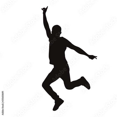 Happy Excited Man Jumping Silhouette © adidesigner23
