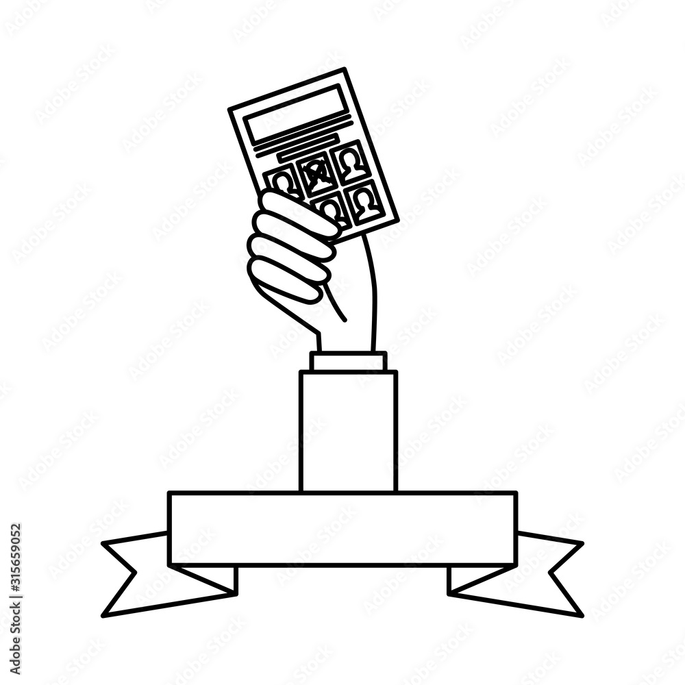 Isolated hand holding vote paper vector design Isolated hand holding vote paper vector design