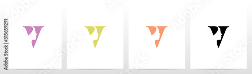 Woman Face On Letter Logo Design V
