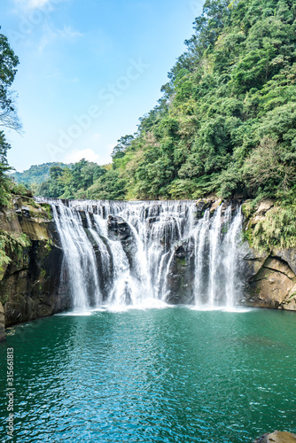 Shihfen Waterfall  Fifteen meters tall and 30 meters wide  It is the largest curtain-type waterfall in Taiwan