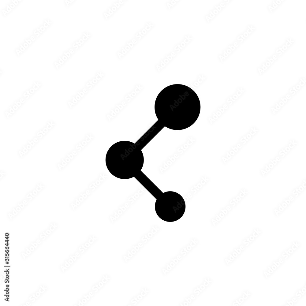 Share icon in black flat style. Connect solid symbol isolated on white background. Network icon for graphic design Share icon in black flat style. Connect solid symbol isolated on white background. Network icon for graphic design