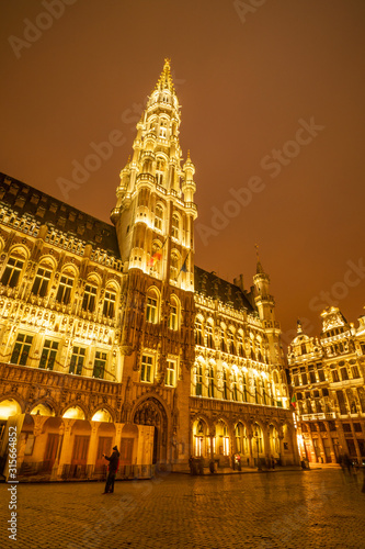 Brussels Grand place at night  Belgium