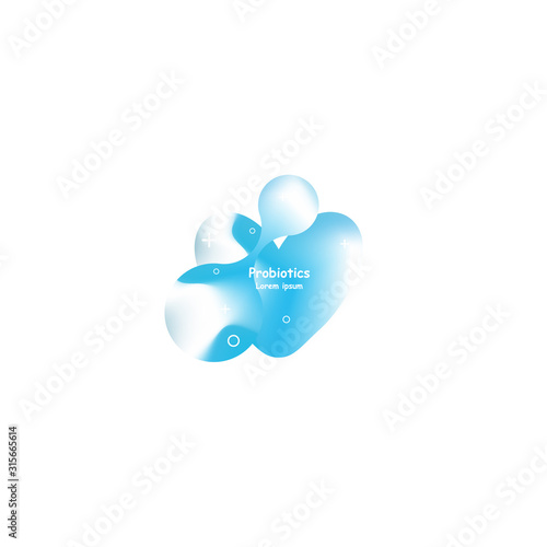 Probiotics bacteria and heart vector design. Concept of design with Lactobacillus Probiotic Bacteria. Template design with Prebiotic healthy nutrition ingredient