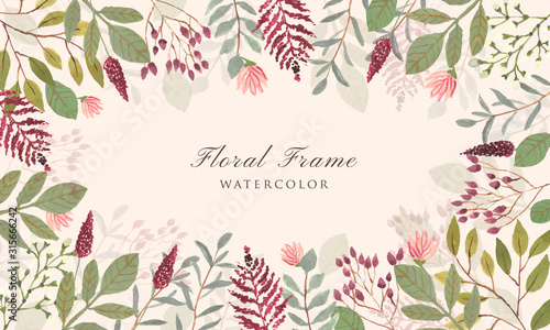 multipurpose watercolor floral frame