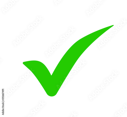 green check mark icon. Approval check vector icon. Tick ​​symbol vector illustration.