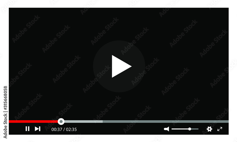 Video player interface web screen template. Vector illustration Video player interface web screen template. Vector illustration