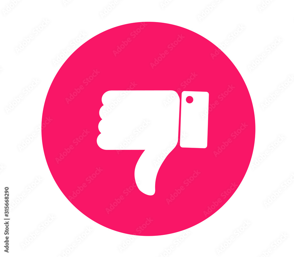 Dislike vector flat Icons. Thumbs up and thumbs down circle emblems. Dislike vector flat Icons. Thumbs up and thumbs down circle emblems.