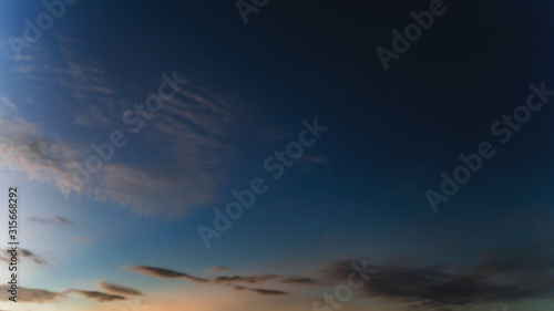 Blue sky and bright clouds, background on the border of Thailand, Malaysia, tropical twilight time.