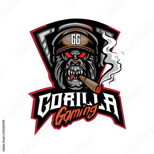 gorilla emblem logo gaming, emblem gorilla gaming logo vector, gorilla mascot logo gaming