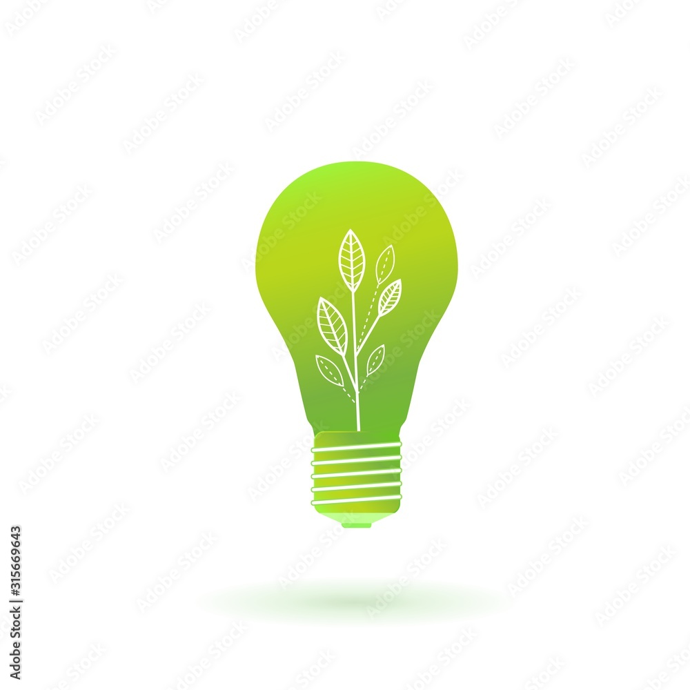 Green ecology light bulb. Vector illustration Green ecology light bulb. Vector illustration
