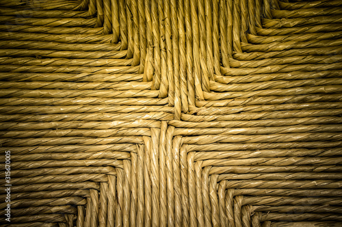 Beautiful weaving with a pattern of dry straw