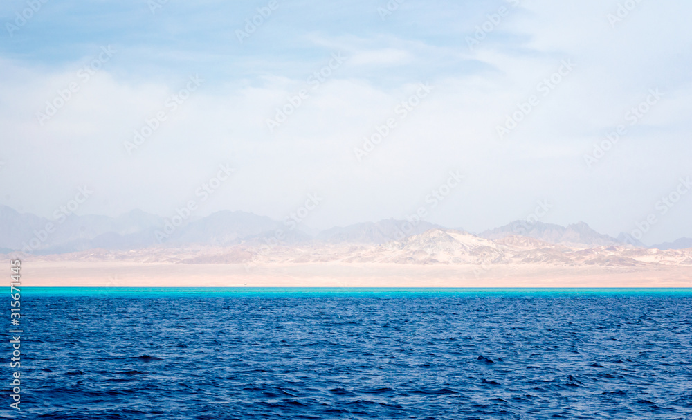 Red Sea and rocky coast in Egypt