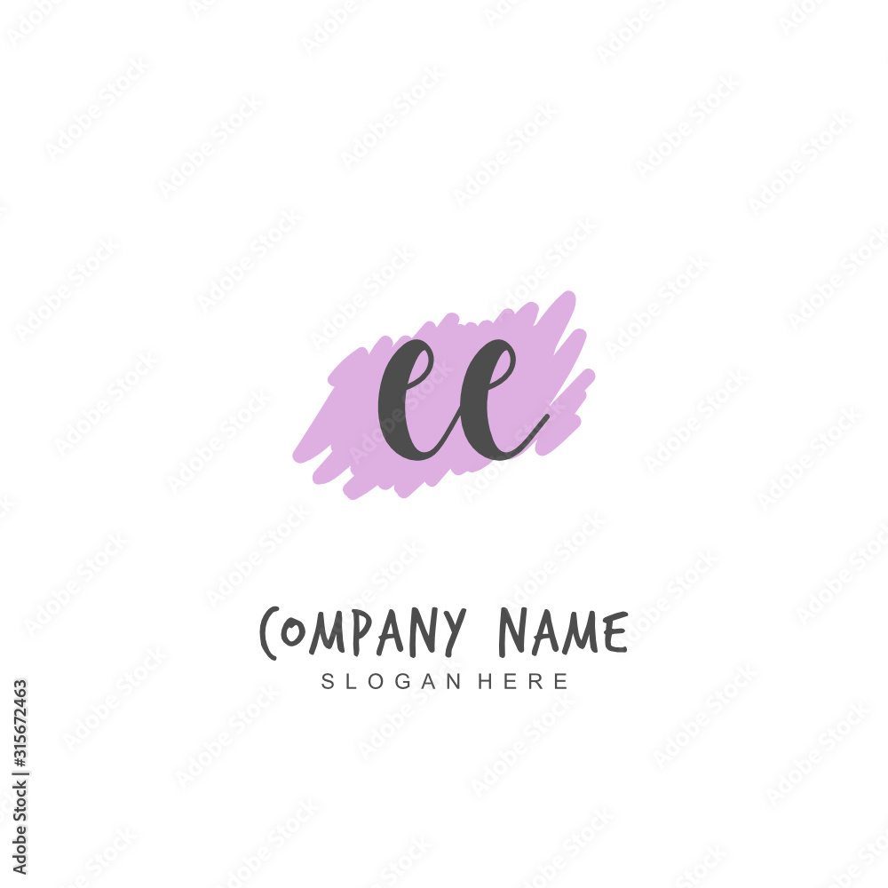 Handwritten initial letter E EE for identity and logo. Vector logo template with handwriting and signature style. Handwritten initial letter E EE for identity and logo. Vector logo template with handwriting and signature style.
