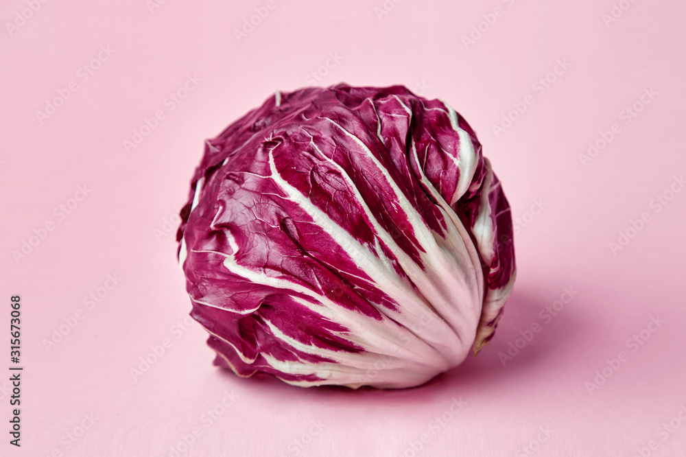 Radicchio salad isoalted on colored background. Radicio salad Radicchio salad isoalted on colored background. Radicio salad