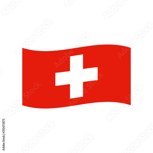 Flag of Switzerland flat vector icon isolated on a white background.