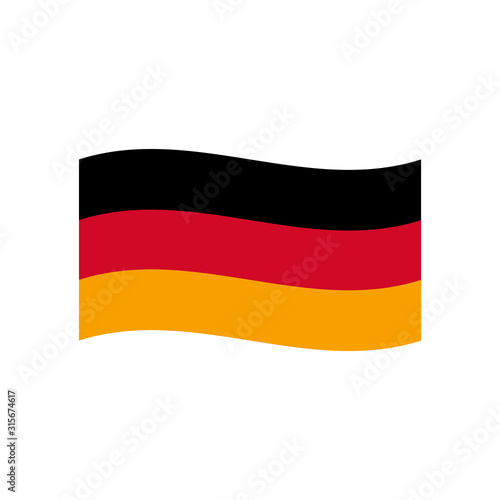 Flag of Germany flat vector icon isolated on a white background.