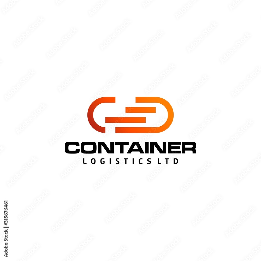Modern logo design of container logistics with white background - EPS10 ...