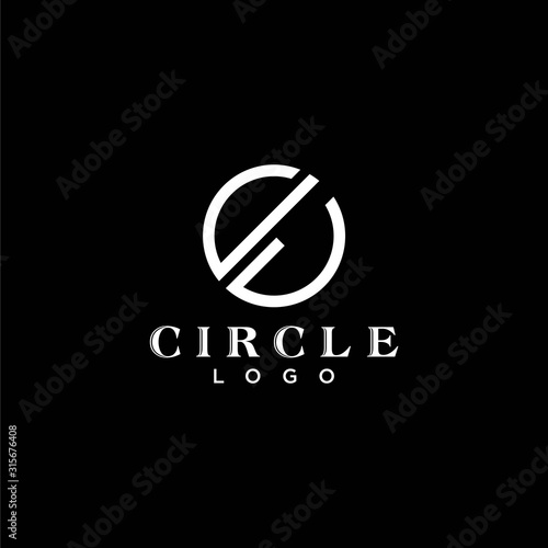 Modern logo design of circle and investment with dark background - EPS10 - Vector.