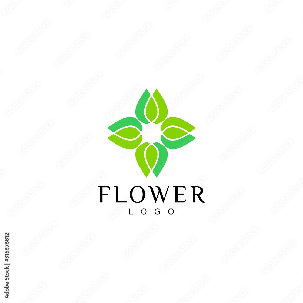 Modern and luxury logo design of flower with clean background - EPS10 - Vector.