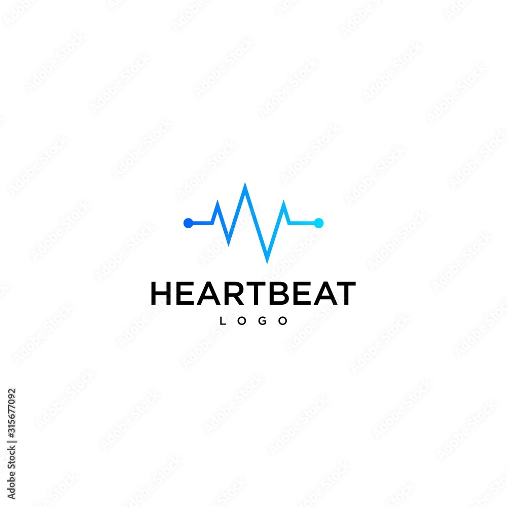Modern logo design of heart beat with white background - EPS10 - Vector. Modern logo design of heart beat with white background - EPS10 - Vector.