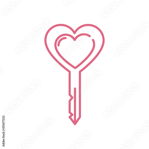 Isolated heart key vector design