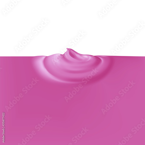 Realistic Violet Whipped Cream for Dessert Cupcakes Soft Served Ice Cream. Close up Empty Template for Ad