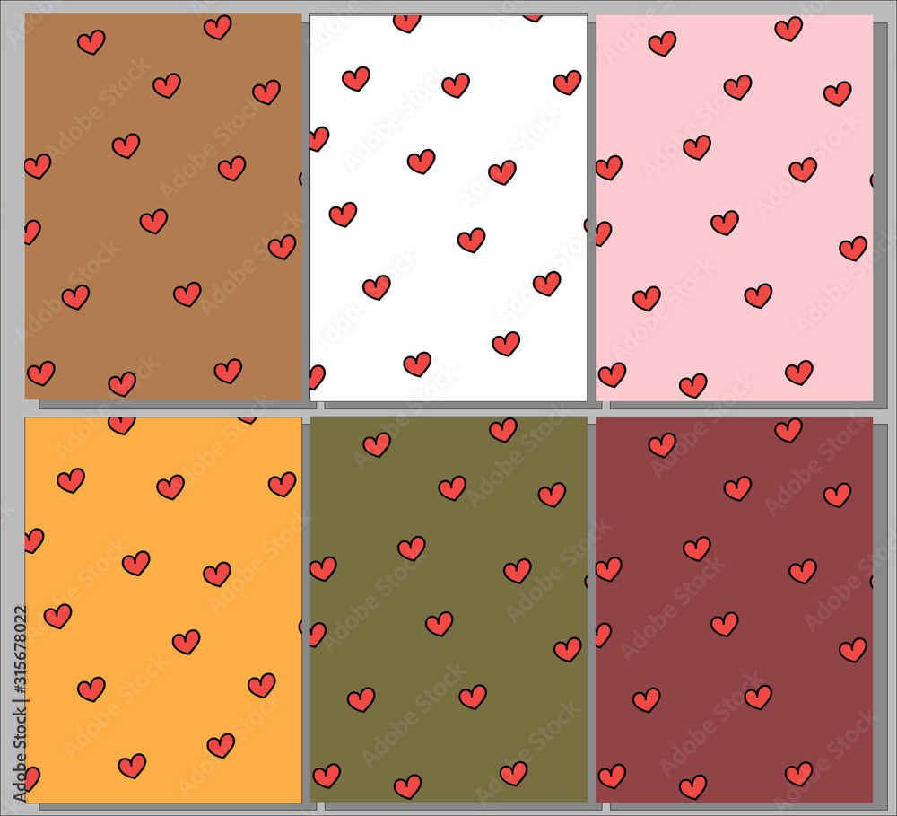Seamless patterns with hearts. Seamless background with hearts. Seamless patterns with hearts. Seamless background with hearts.