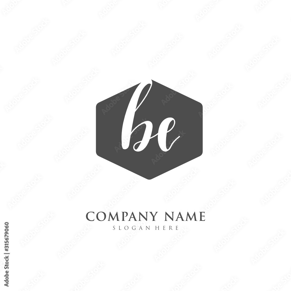 Handwritten initial letter B E BE for identity and logo. Vector logo template with handwriting and signature style. Handwritten initial letter B E BE for identity and logo. Vector logo template with handwriting and signature style.