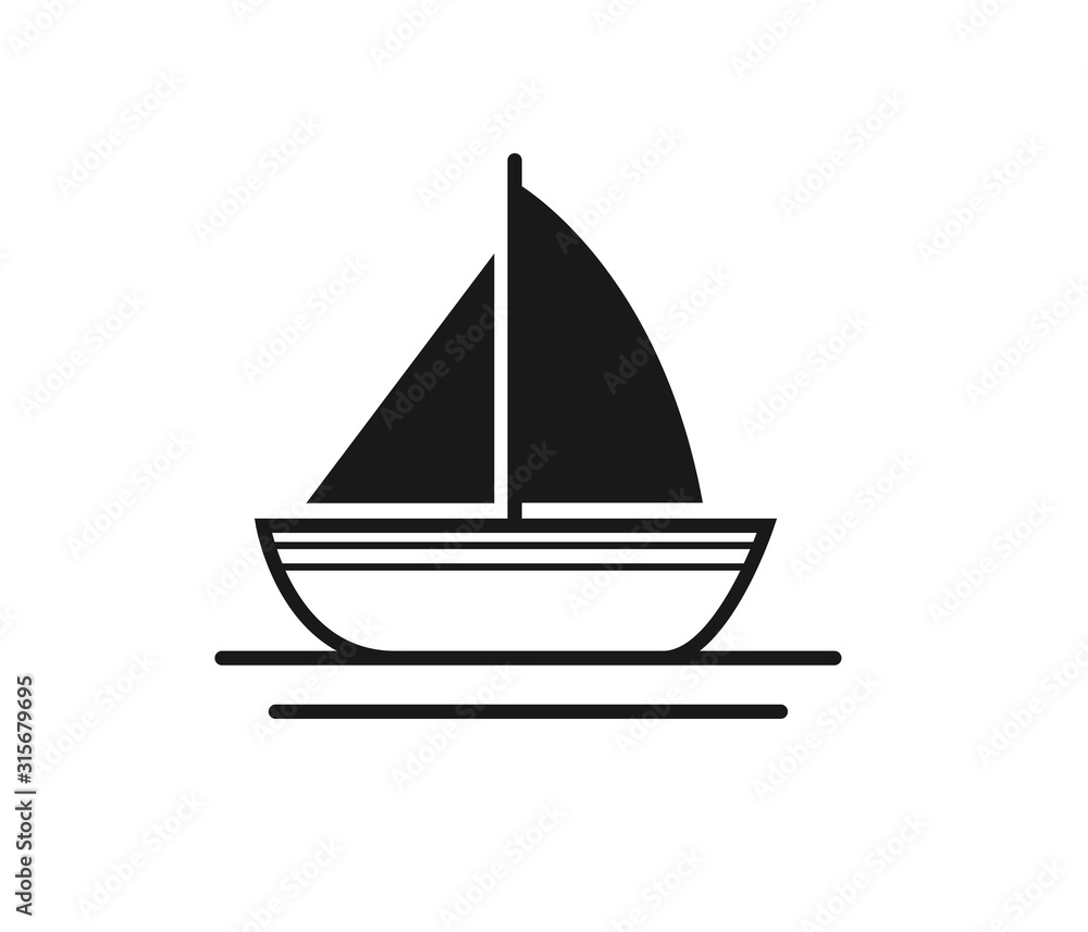Water sailboat icon vector