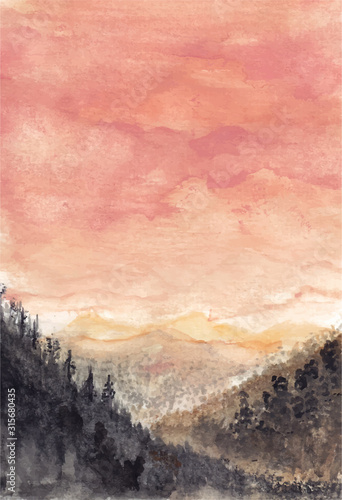 abstract watercolor landscape background