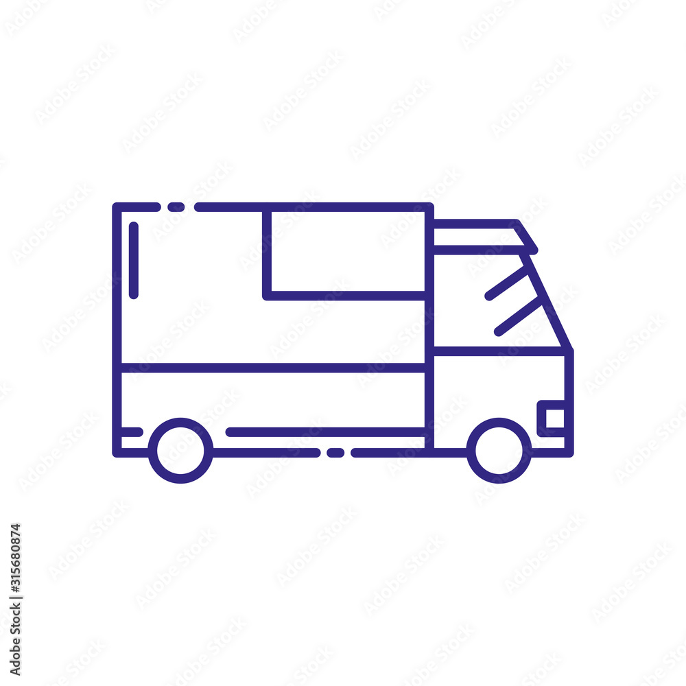 Isolated delivery truck vector design