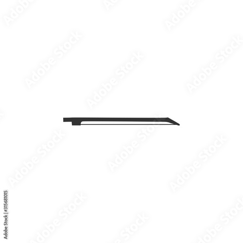 Music isolated logo element. A violin bow vector hand drawn icon.