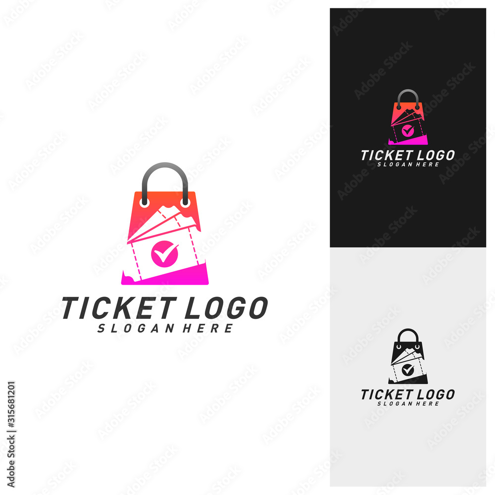 Shop Ticket Logo Template Design Vector, Emblem, Creative design, Icon symbol concept Shop Ticket Logo Template Design Vector, Emblem, Creative design, Icon symbol concept