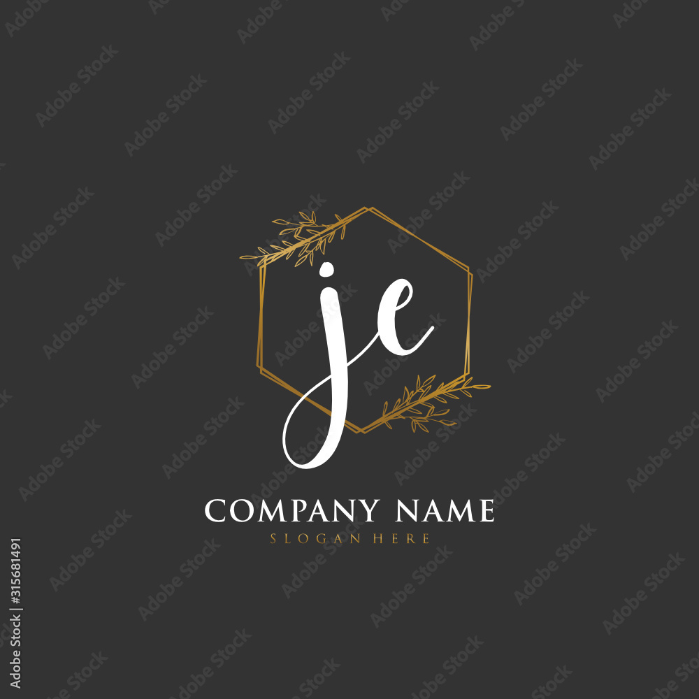 Handwritten initial letter J E JE for identity and logo. Vector logo template with handwriting and signature style. Handwritten initial letter J E JE for identity and logo. Vector logo template with handwriting and signature style.