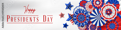 Presidents' Day. Presidents Day poster. Happy Presidents Day Background and symbols with USA flag. Vector illustration - Presidents' Day in the United States.