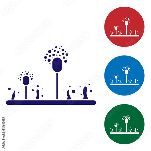 Blue Mold icon isolated on white background. Set color icons in circle buttons. Vector Illustration