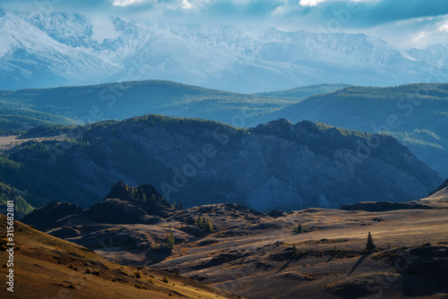 Autumn in the Altai Mountains, Kurai steppe. Russia