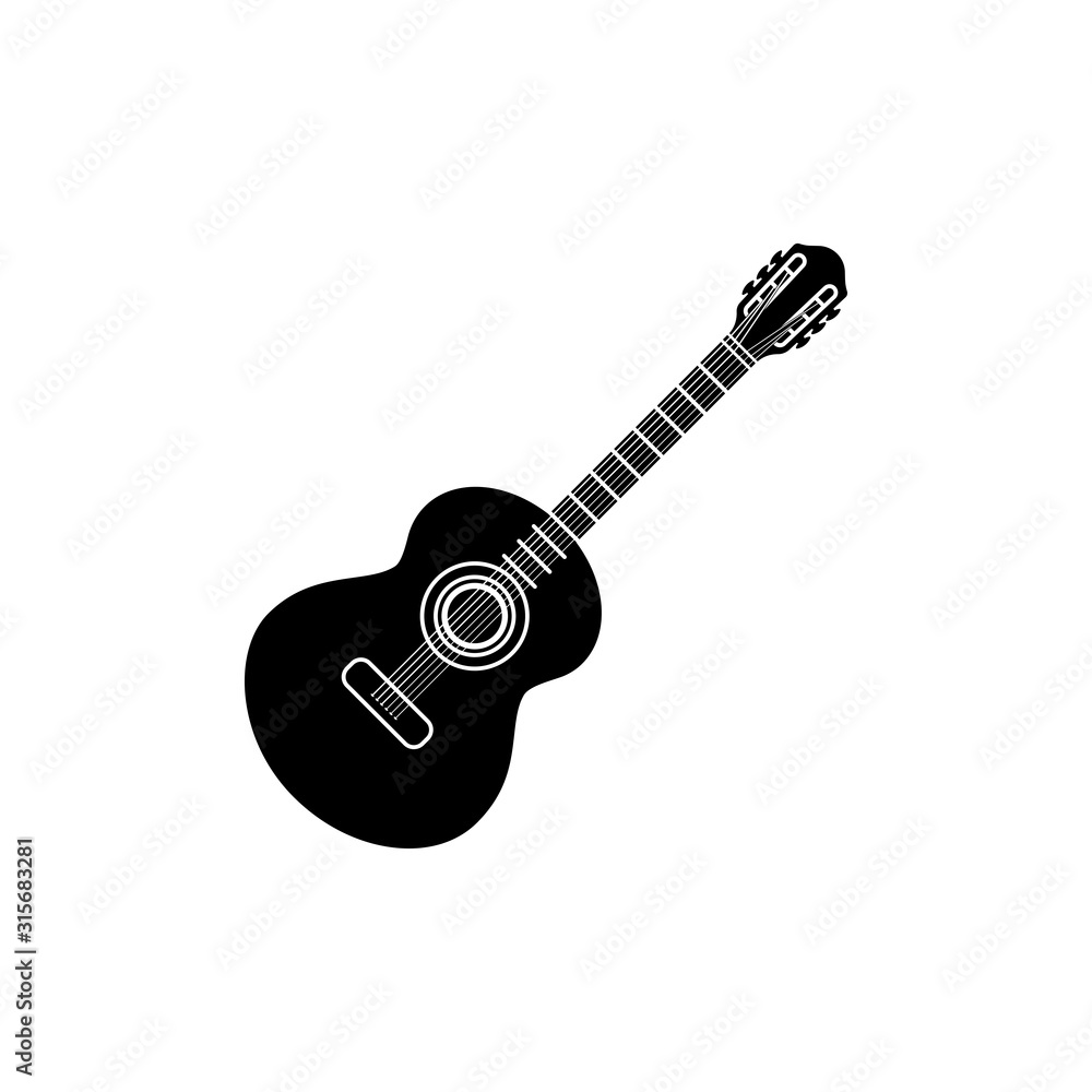 acoustic guitar music in trendy flat design acoustic guitar music in trendy flat design