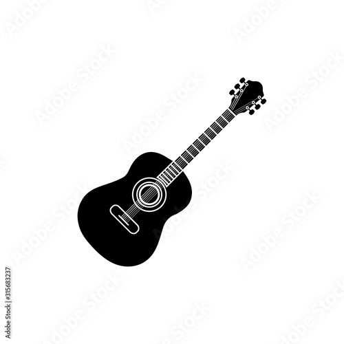 acoustic guitar music in trendy flat design