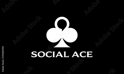 ace card poker with bubble chat logo design concept