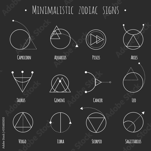 Zodiac icons. Vector illustration.
